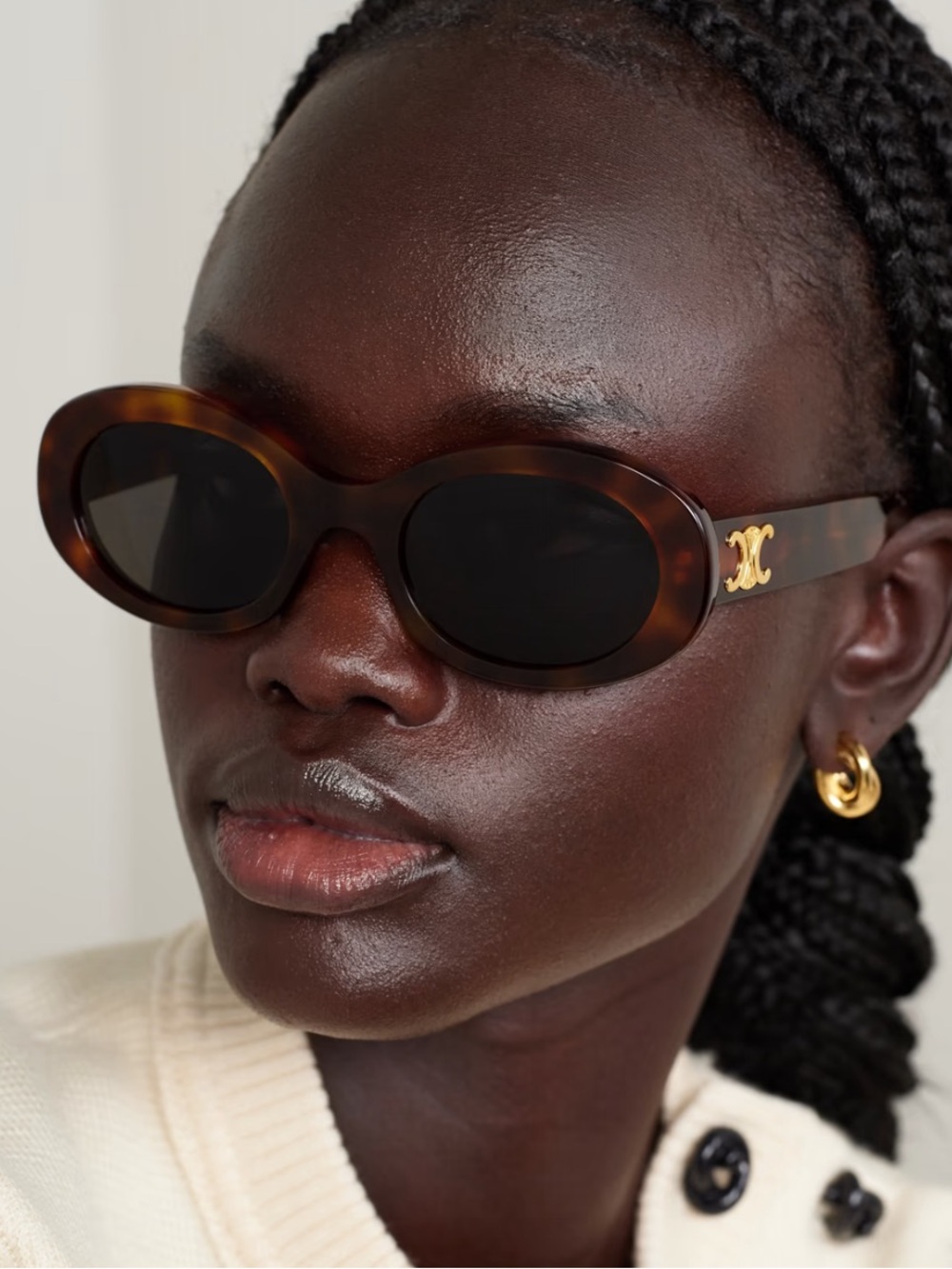 CELINE Acetate Triomphe 01 Sunglasses CL 40194U Tortoise